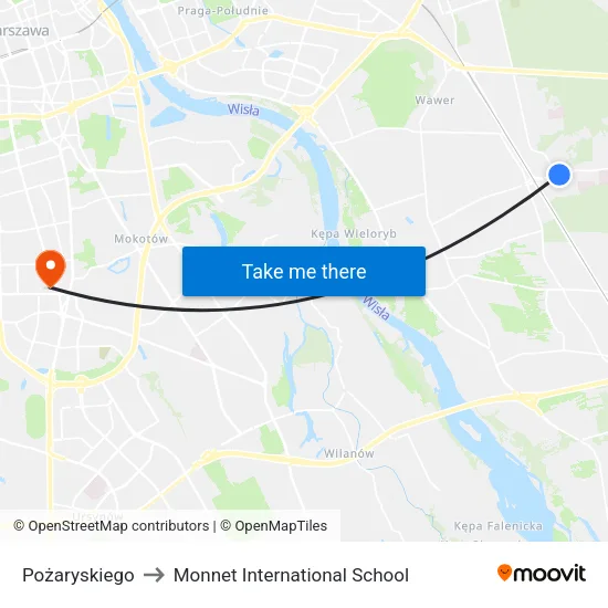Pożaryskiego to Monnet International School map