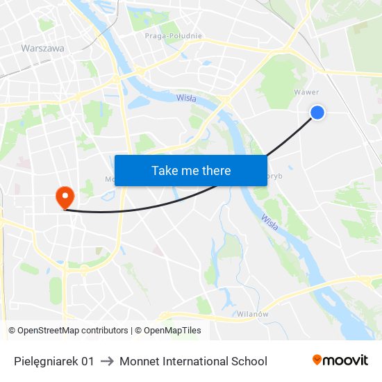 Pielęgniarek 01 to Monnet International School map