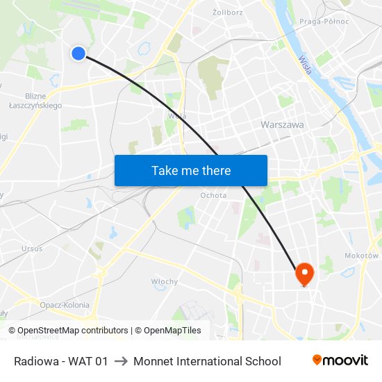Radiowa - WAT 01 to Monnet International School map