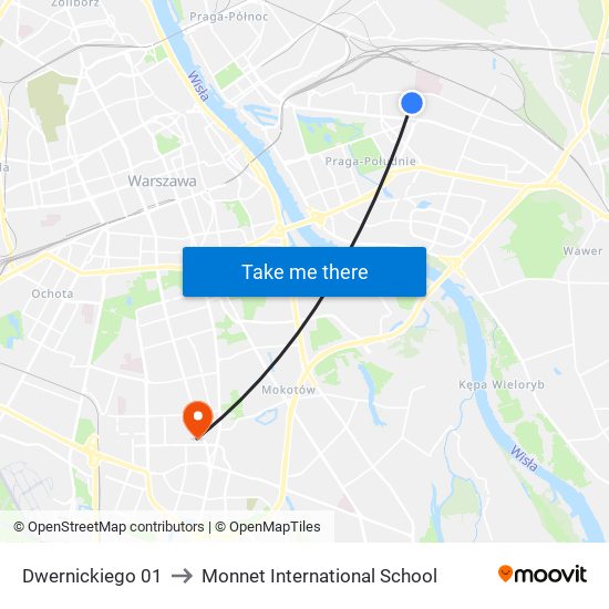 Dwernickiego 01 to Monnet International School map