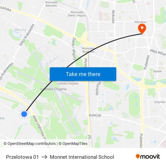 Przelotowa to Monnet International School map