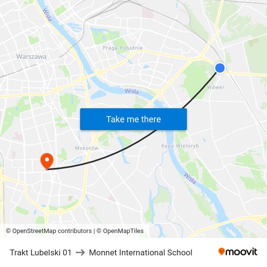 Trakt Lubelski to Monnet International School map