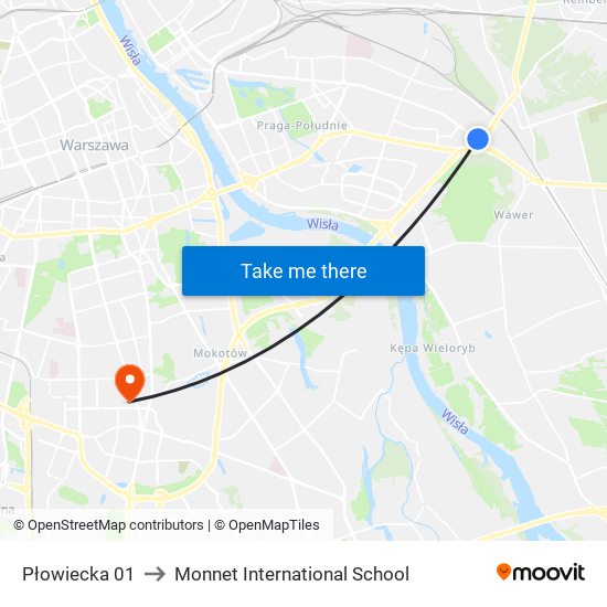 Płowiecka 01 to Monnet International School map