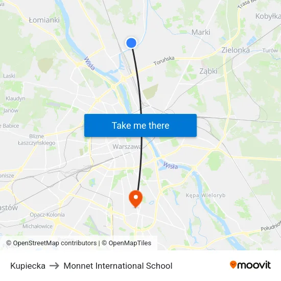 Kupiecka to Monnet International School map