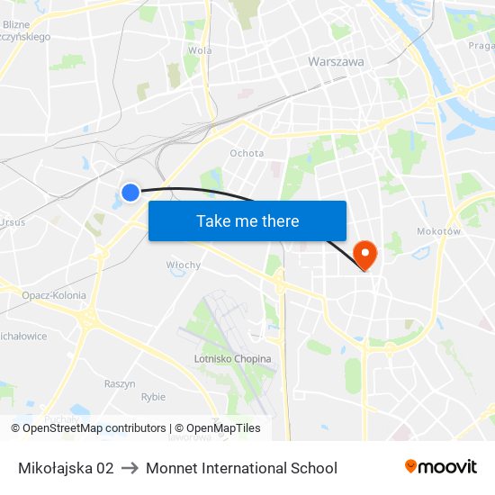 Mikołajska 02 to Monnet International School map