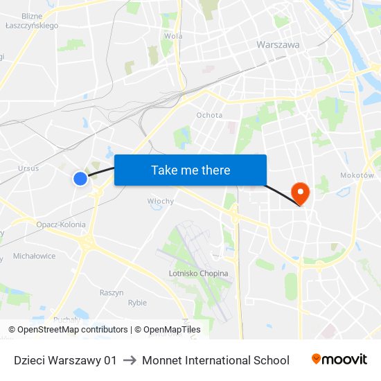 Dzieci Warszawy 01 to Monnet International School map