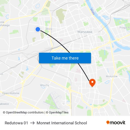 Redutowa 01 to Monnet International School map