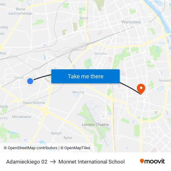 Adamieckiego 02 to Monnet International School map