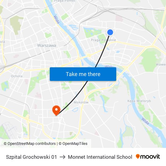 Szpital Grochowski 01 to Monnet International School map