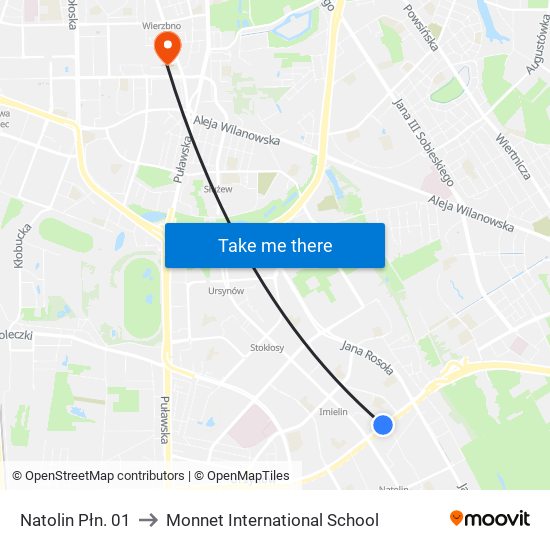 Natolin Płn. 01 to Monnet International School map