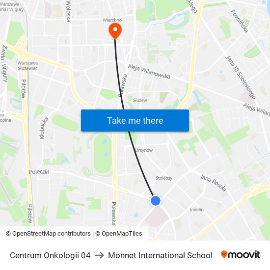 Centrum Onkologii 04 to Monnet International School map