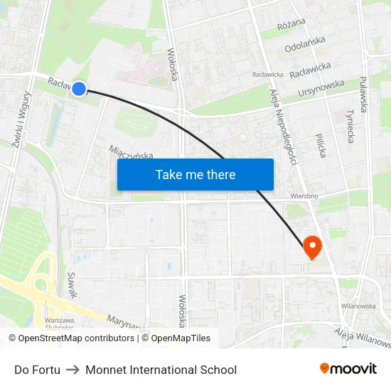 Do Fortu to Monnet International School map