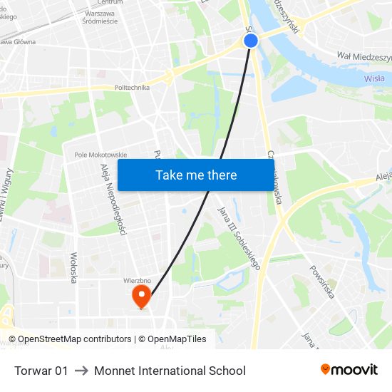 Torwar 01 to Monnet International School map