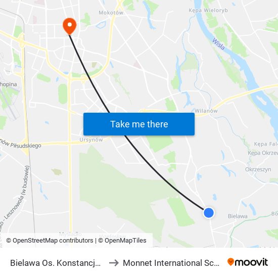 Bielawa Os. Konstancja 02 to Monnet International School map