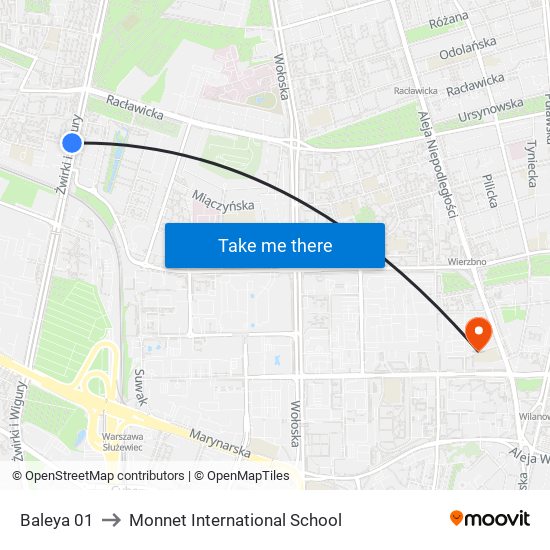 Baleya 01 to Monnet International School map