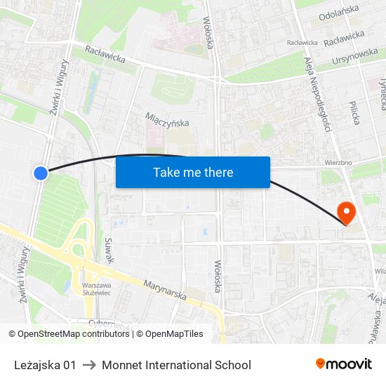 Leżajska 01 to Monnet International School map