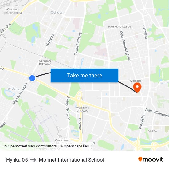 Hynka to Monnet International School map