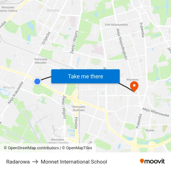 Radarowa to Monnet International School map