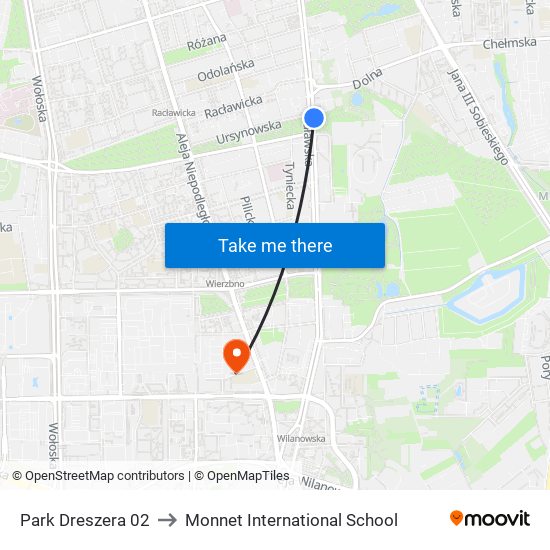 Park Dreszera 02 to Monnet International School map