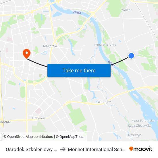 Ośrodek Szkoleniowy 02 to Monnet International School map