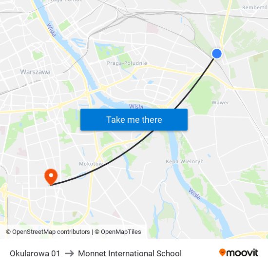 Okularowa 01 to Monnet International School map