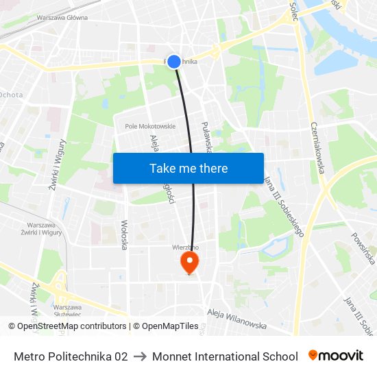 Metro Politechnika 02 to Monnet International School map