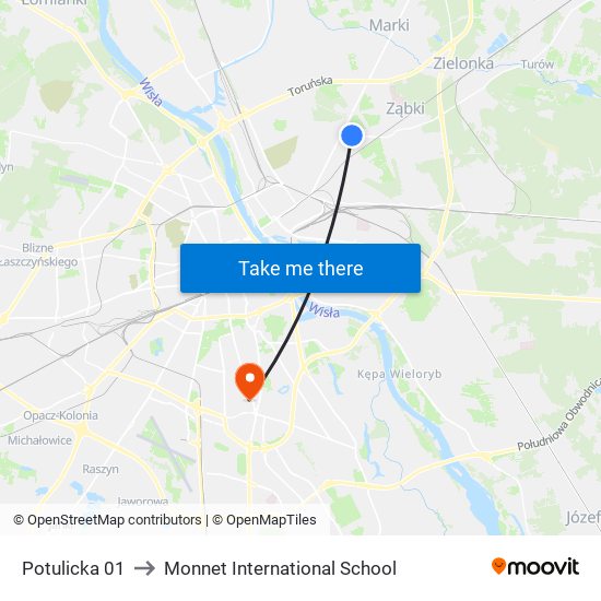 Potulicka 01 to Monnet International School map