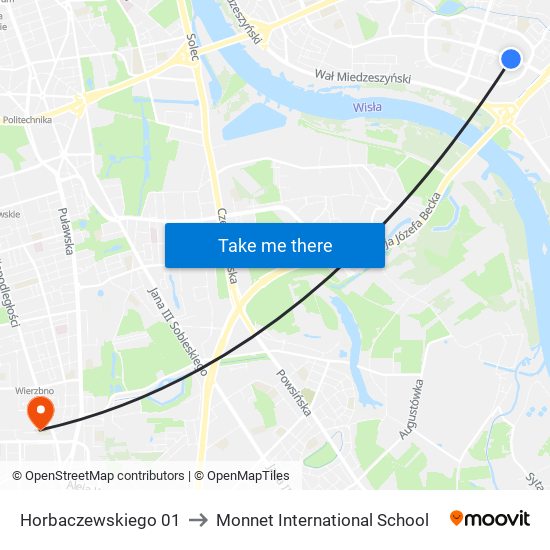 Horbaczewskiego 01 to Monnet International School map