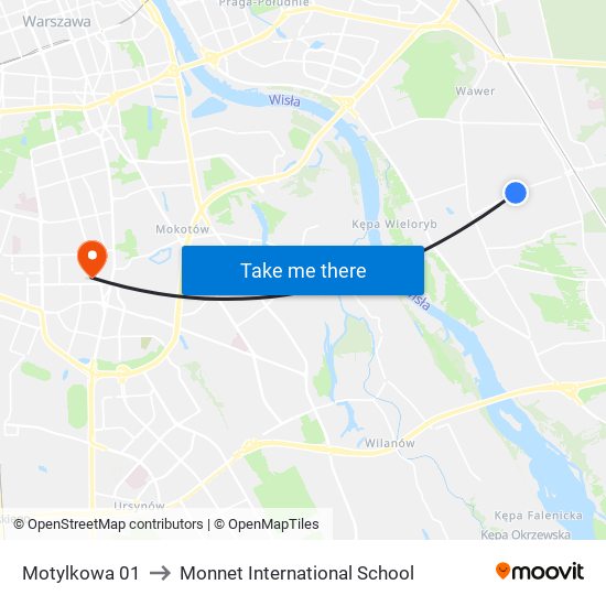 Motylkowa 01 to Monnet International School map