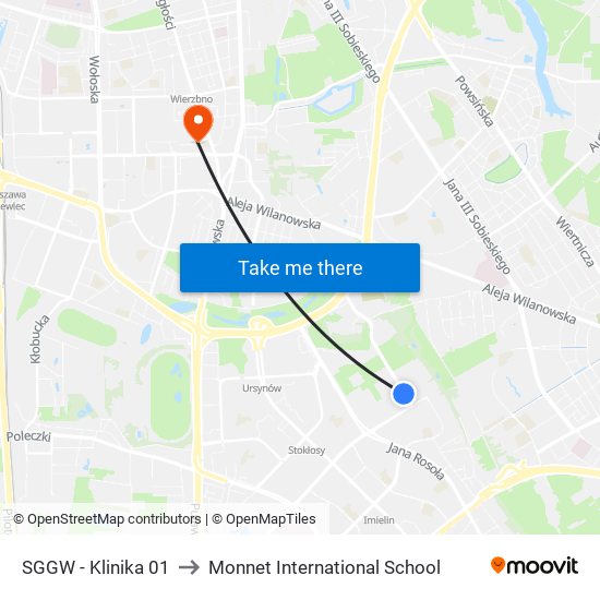 Sggw-Klinika to Monnet International School map