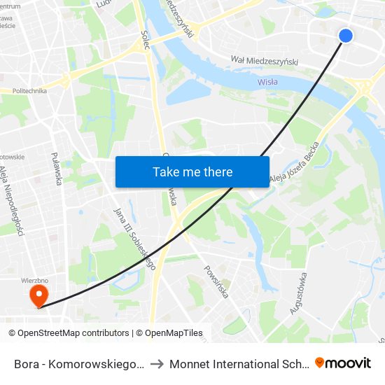 Bora-Komorowskiego to Monnet International School map