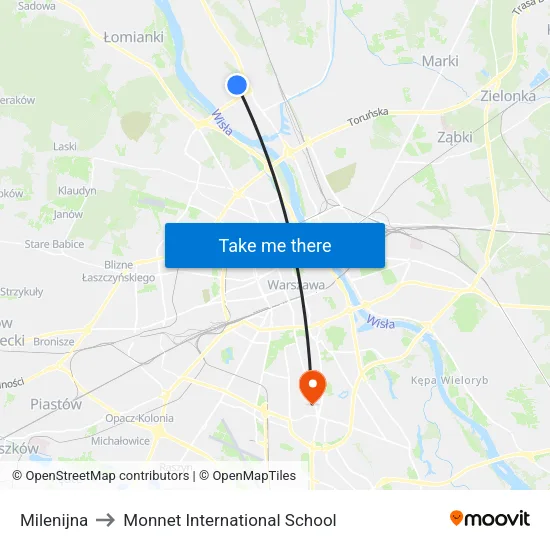 Milenijna to Monnet International School map