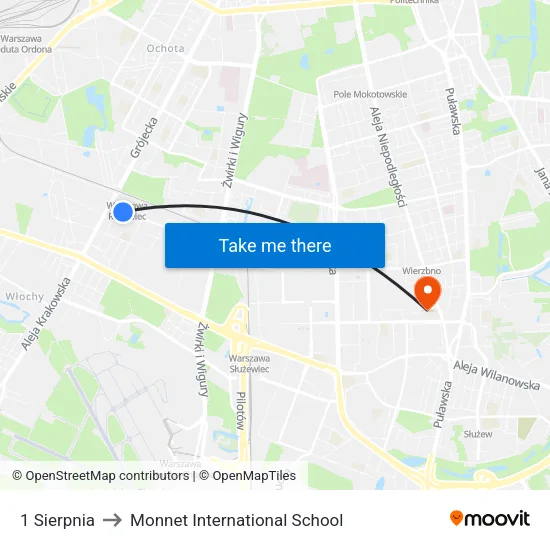 1 Sierpnia to Monnet International School map