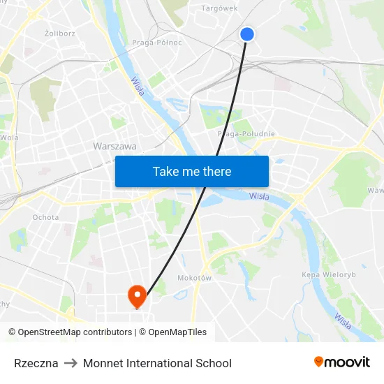 Rzeczna to Monnet International School map