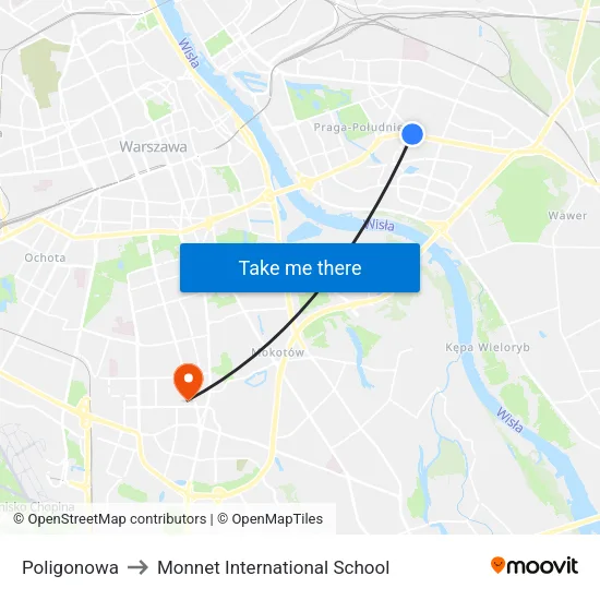 Poligonowa to Monnet International School map