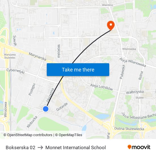 Bokserska 02 to Monnet International School map