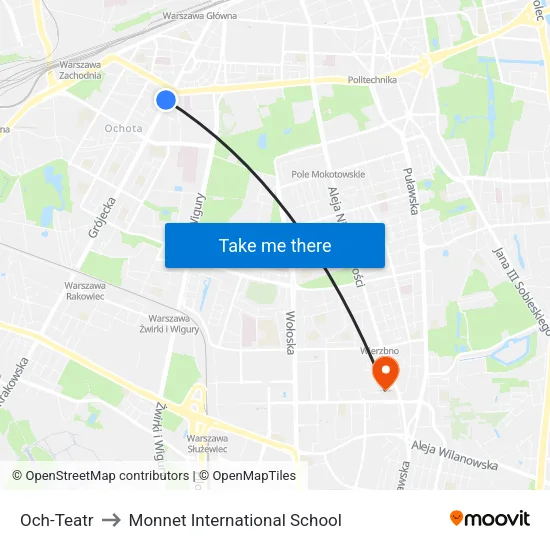 Och-Teatr to Monnet International School map