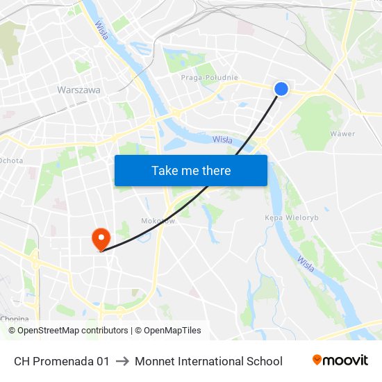 CH Promenada 01 to Monnet International School map