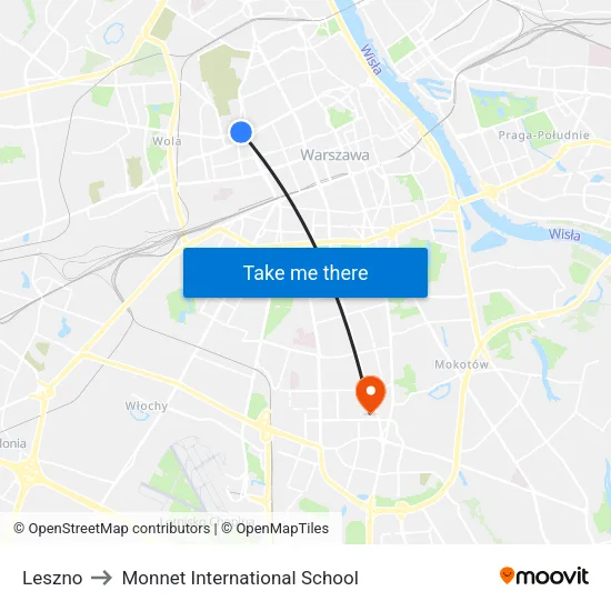 Leszno to Monnet International School map