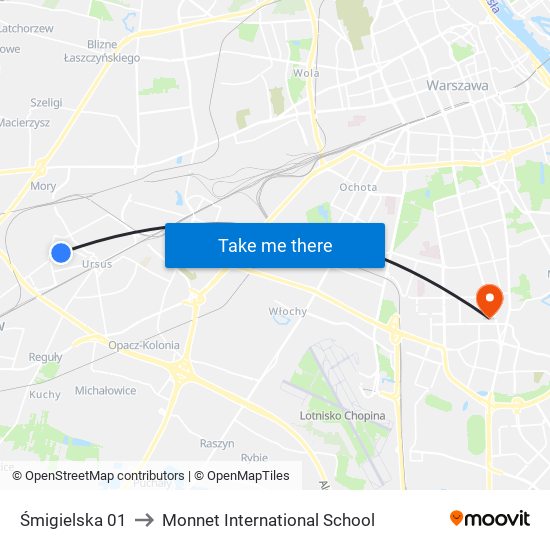 Śmigielska 01 to Monnet International School map