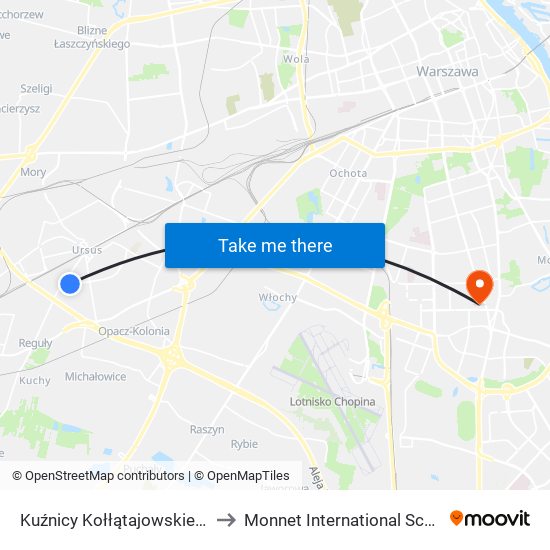 Kuźnicy Kołłątajowskiej 01 to Monnet International School map