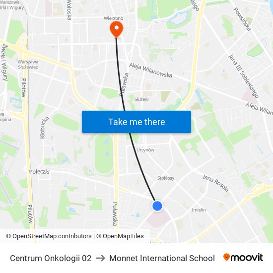 Centrum Onkologii 02 to Monnet International School map