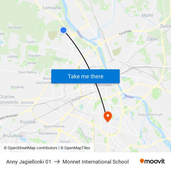 Anny Jagiellonki 01 to Monnet International School map