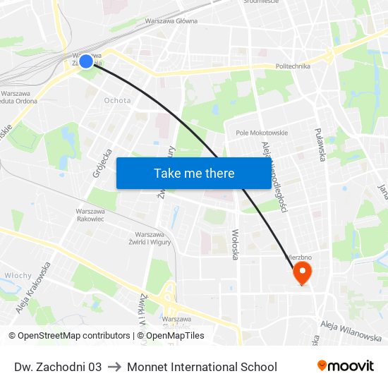 Dw. Zachodni 03 to Monnet International School map