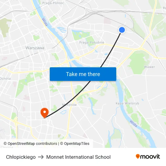 Chłopickiego to Monnet International School map