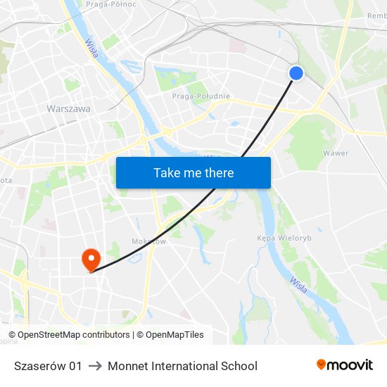 Szaserów 01 to Monnet International School map