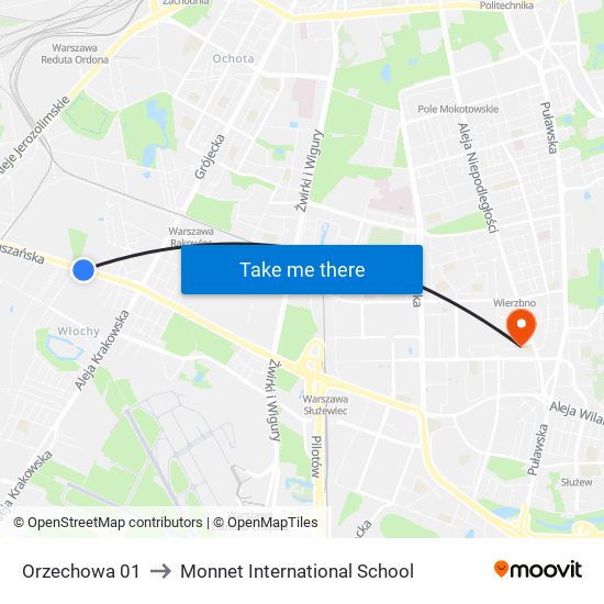 Orzechowa 01 to Monnet International School map