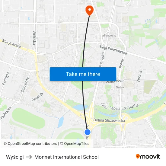 Wyścigi to Monnet International School map
