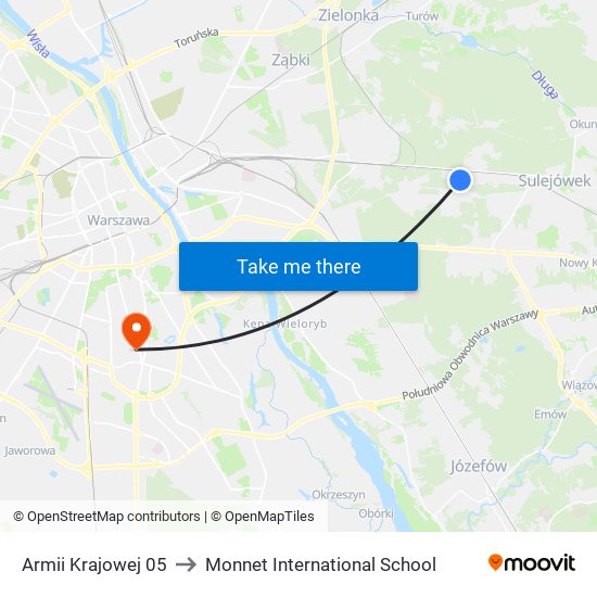 Armii Krajowej 05 to Monnet International School map