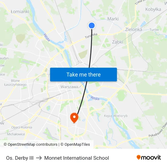 Os. Derby III to Monnet International School map